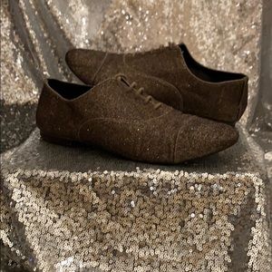 Gianni Bini Gold Metallic Loafers with Glitter